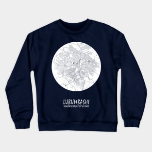 Lubumbashi, Democratic Republic of the Congo City Map - Full Moon Crewneck Sweatshirt
